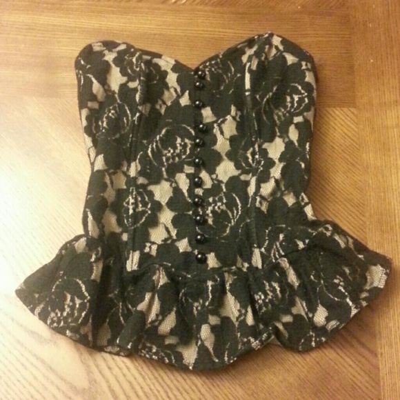 Black and brown corset worn once