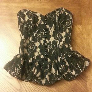 Black and brown corset worn once