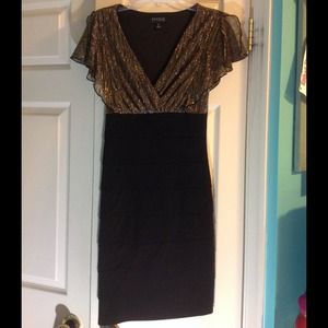 Gold and black party dress