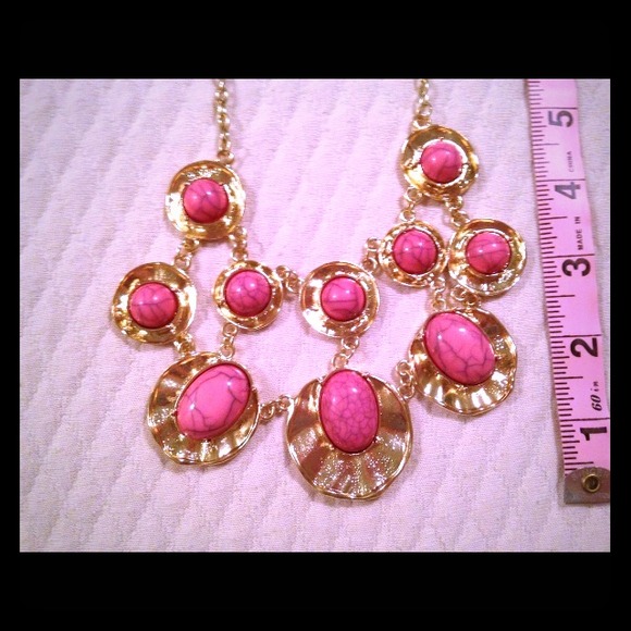 Gold and pink J crew necklace