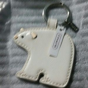 NWT Coach polar bear fob Keychain