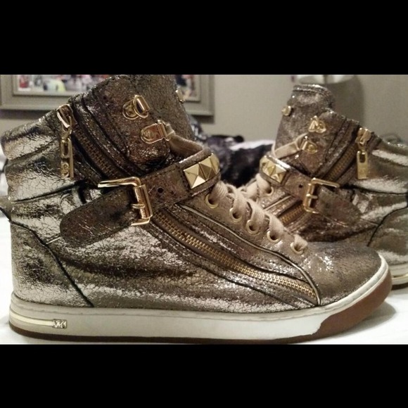 Michael Kor gold sneakers!!