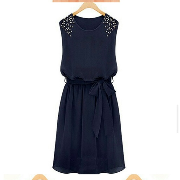 Navy Chifon summer 2014 dress