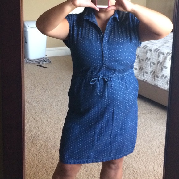 Polka dot Denim Dress