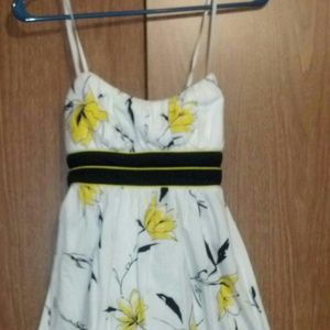 Summer dress, black white and yellow