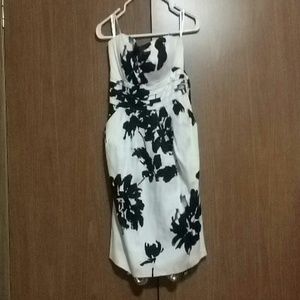 Strapless black and white sun dress