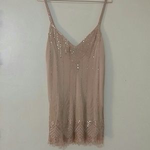 Glamorous taupe/light pink tank!