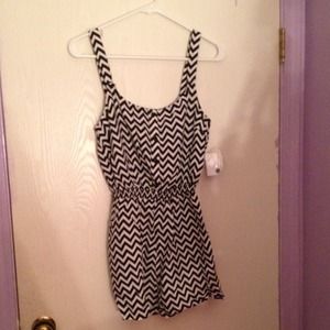 Black & White Chevron Romper!