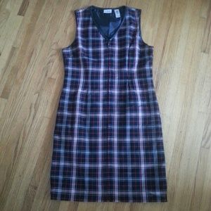LIZ CLAIBORNE PLAID SLEEVELESS DRESS