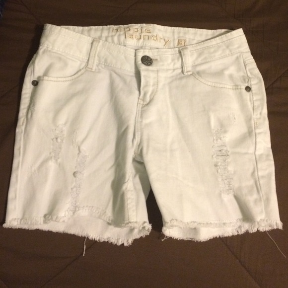 White Jean Shorts