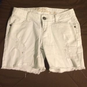White Jean Shorts