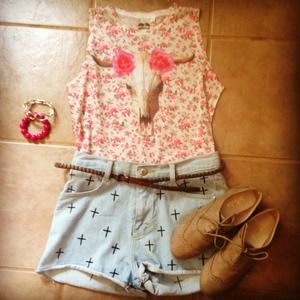 Cross high waisted shorts