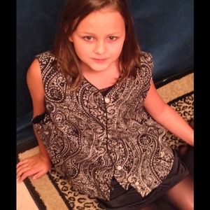 SOLD in Bundle! -Black, white, gray Paisley Vest