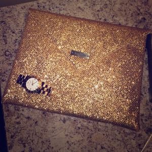 Gold clutch/tablet case