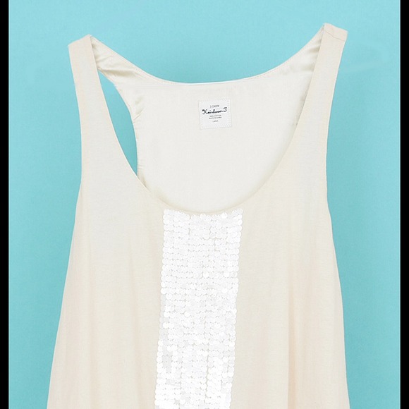 J.Crew large cotton tank with sequin stripe
