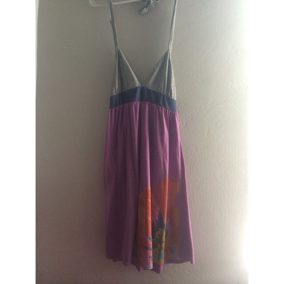 Multi-colored halter-top dress
