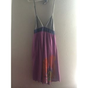 Multi-colored halter-top dress