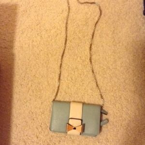 Street Level blue bow tie cross body/clutch