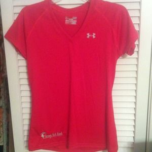 Red under armour dry fit top