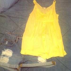 Yellow banana republic tank top