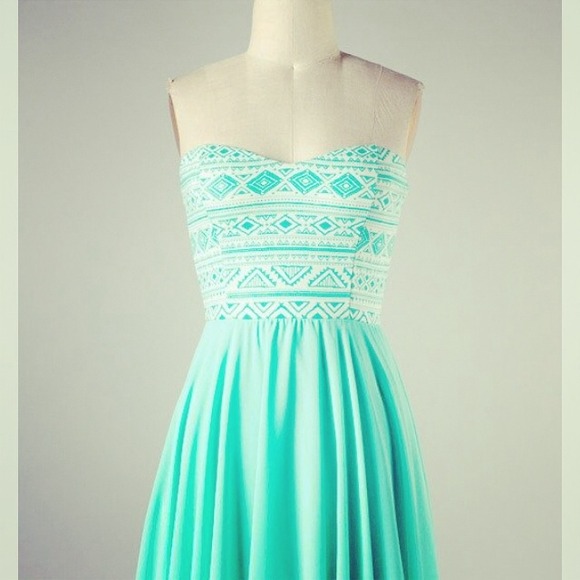A sky blue dress