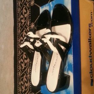 Black/White Sandals by CloudWalkers
