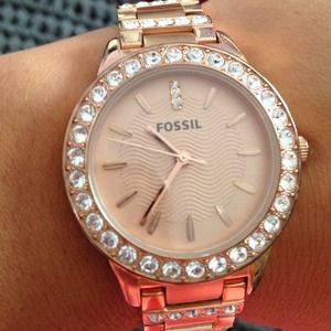 Rose gold fossil watch
