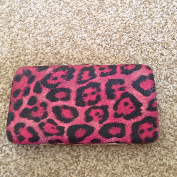 Pink cheetah print wallet