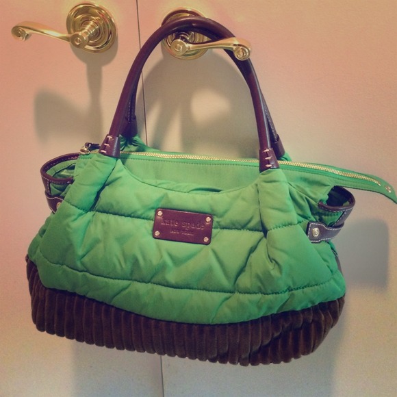 Green and brown Kate Spade satchel