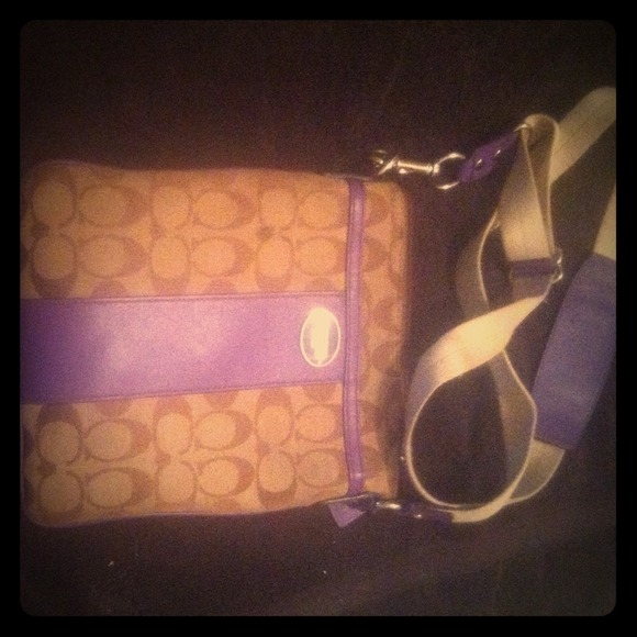 COACH over the body purse (purple)