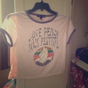 Cute Love Peace crop top! NWOT