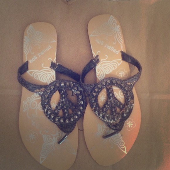 Studded Peace Sign Sandals