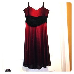 Red & black Ombré party dress