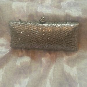 Silver detailed evening clutch
