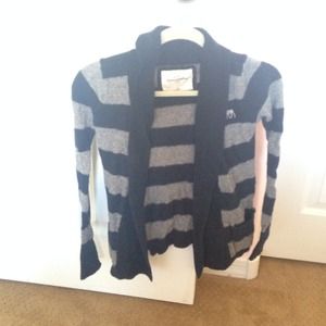 Gray and navy striped sweater