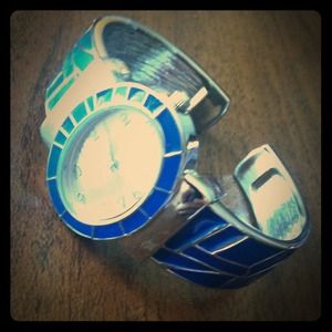 Blue wrist watch