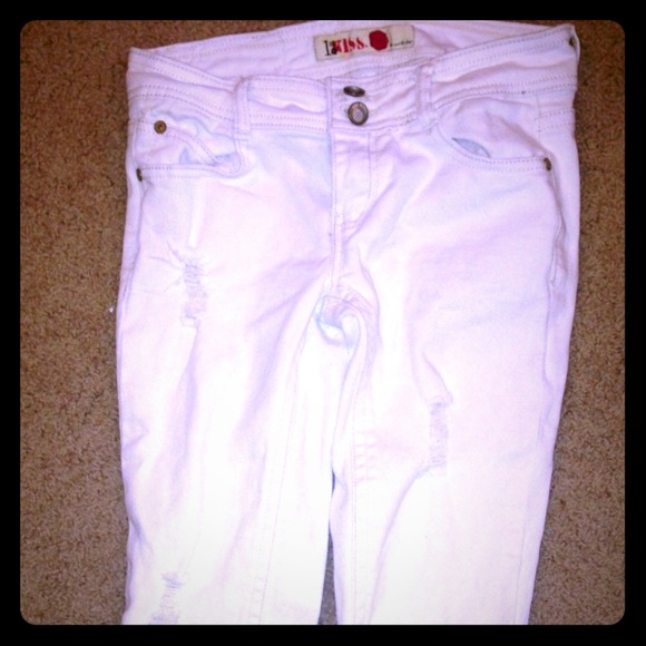 Denim white capri pants