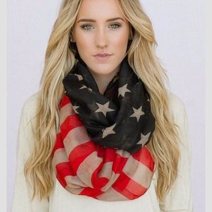 A beautiful red white and blue scarf