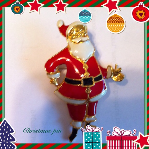 Christmas santa brooch