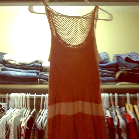 Crochet maxi with cotton slip