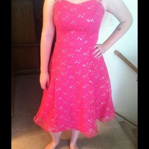 Pink sequin dance dress
