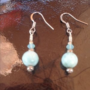 Turquoise earrings in sterling silver
