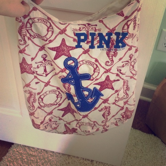 Pink Anchor Beach Tote