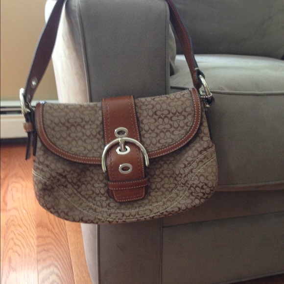 Coach light brown mini signature soho bag