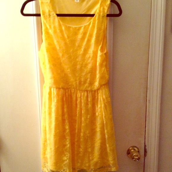 Yellow lacy summer dress