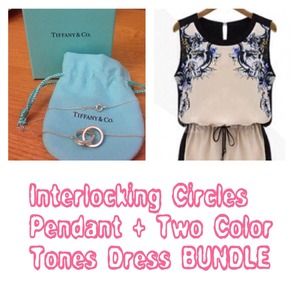 Interlocking Circles Pendant + 2-Tones Color Dress
