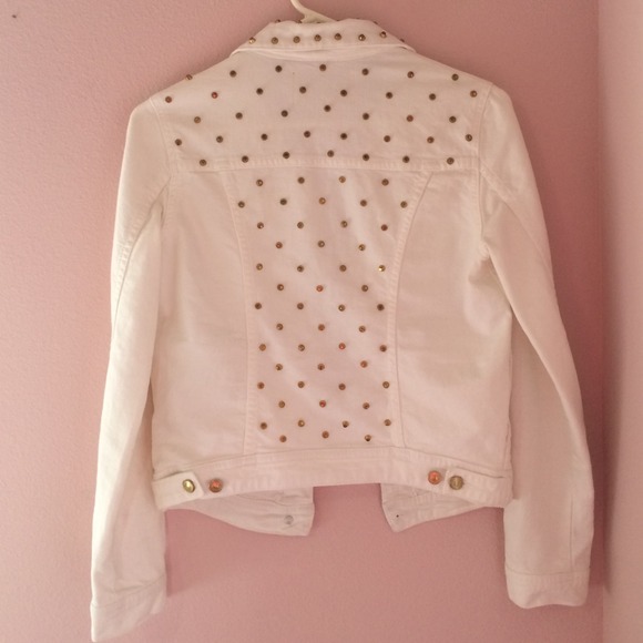 White denim studded Zara jacket! - Picture 2 of 4