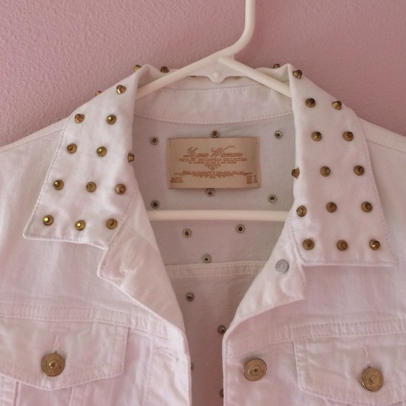 White denim studded Zara jacket! - Picture 3 of 4