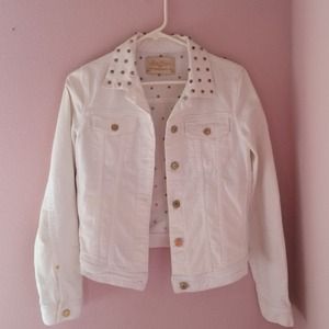 White denim studded Zara jacket!