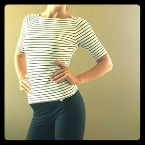 SOLD 🎉 Sailor Striped Half-Sleeved Top